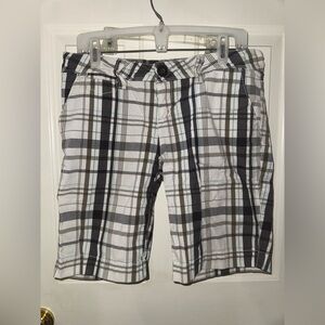 Empyre Women’s Chino Plaid Shorts in Black and White juniors 11